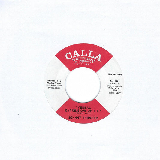 Johnny Thunder | I'm Alive / Verbal Expressions Of T.V. 7" Single (1969 / 45RPM / Promo)