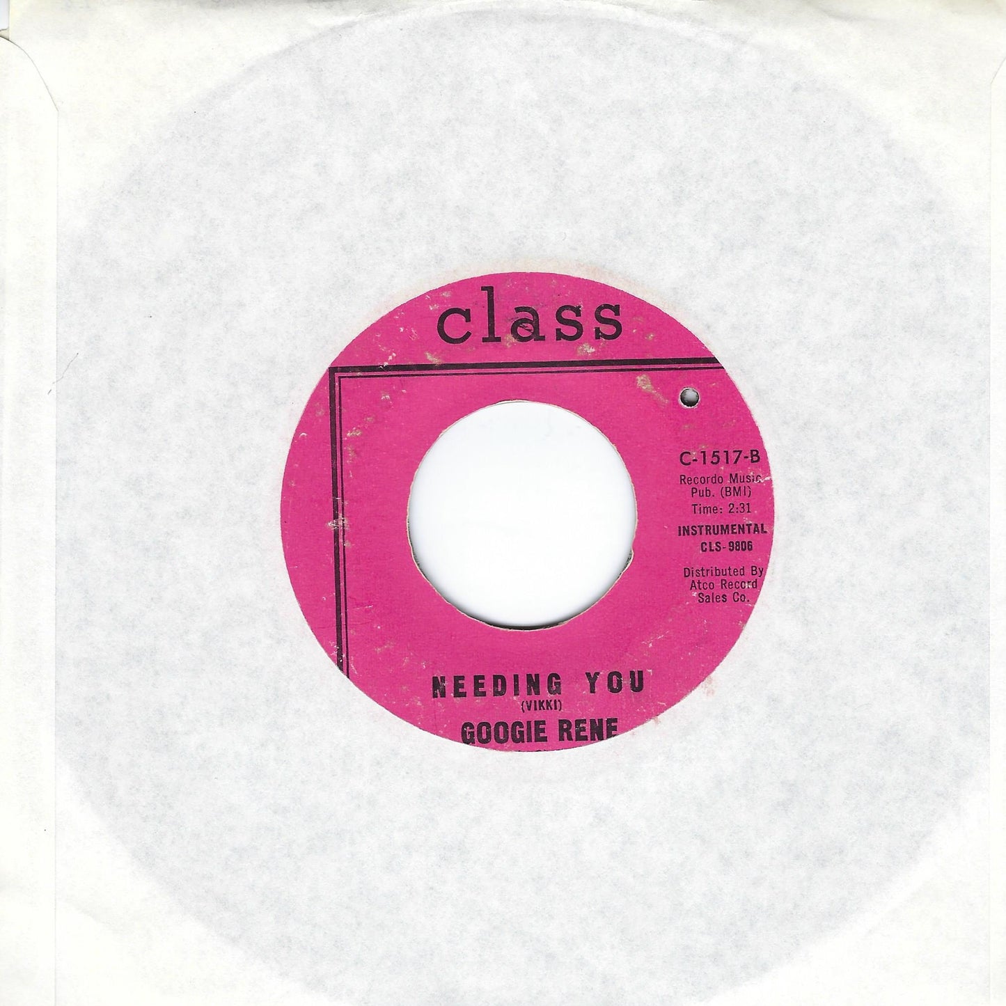 Googie Rene Combo | Smokey Joe's La La / Needing You 7" Single (1966 / 45RPM)