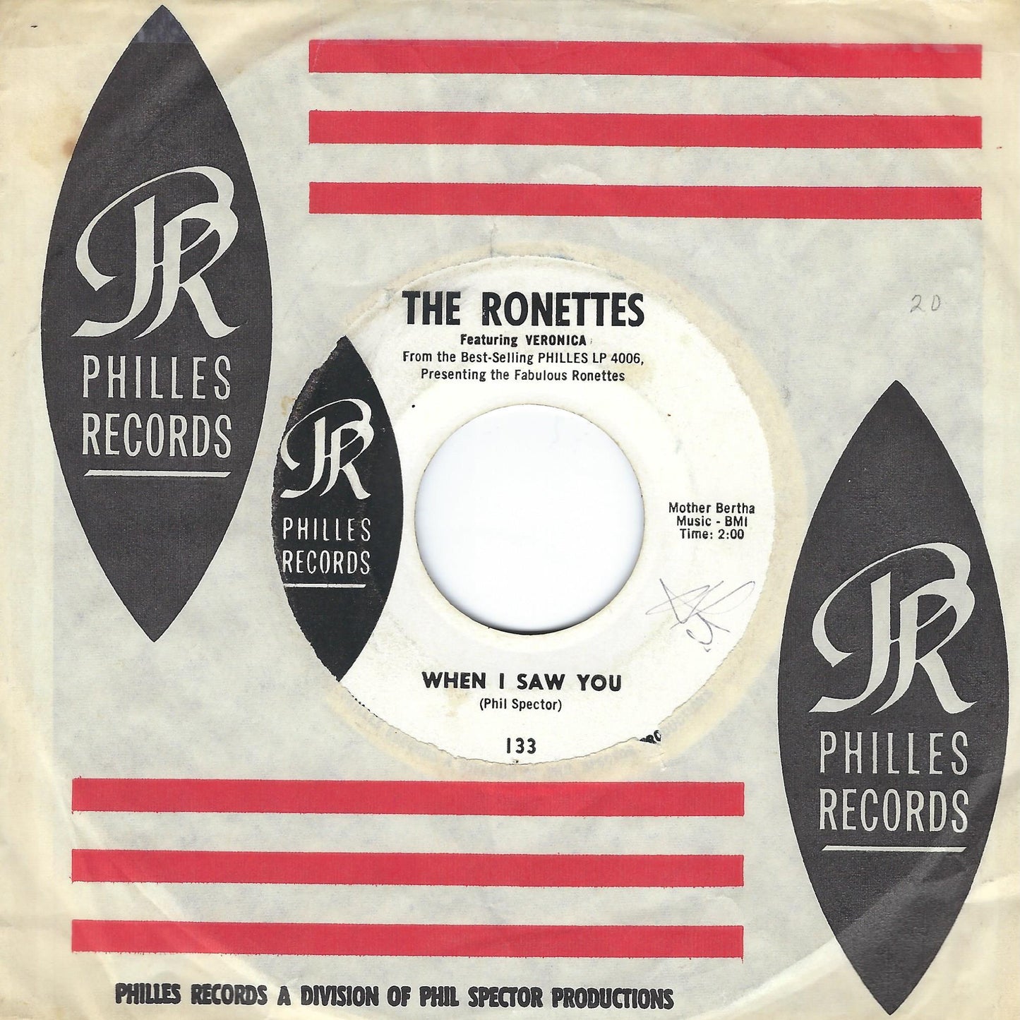 The Ronettes | I Can Hear Music / When I Saw You 7" Single (1966 / 45RPM / Promo)