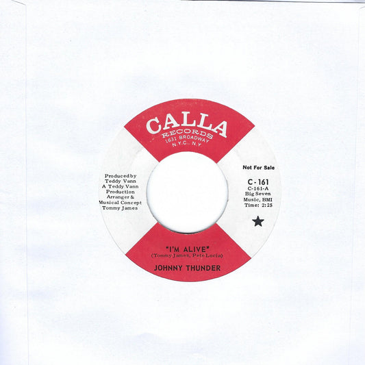 Johnny Thunder | I'm Alive / Verbal Expressions Of T.V. 7" Single (1969 / 45RPM / Promo)