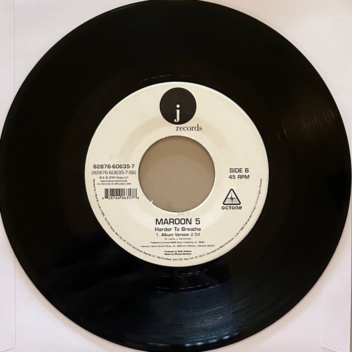 Maroon 5 ‎| This Love / Harder To Breathe 7" (2004 / US / 45RPM / Jukebox)