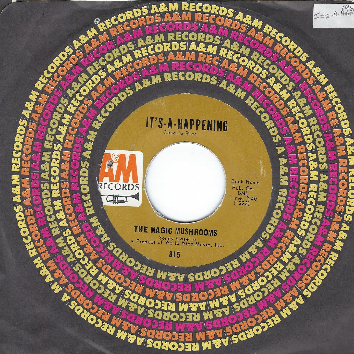 The Magic Mushrooms | It's-A-Happening / Never More 7" Single (1966 / 45RPM)